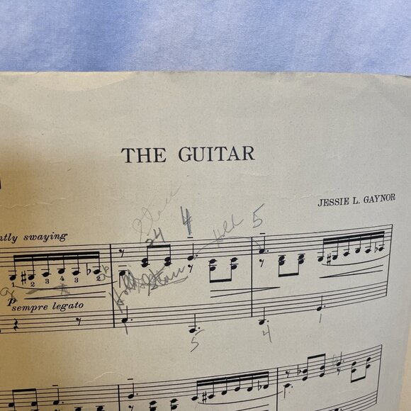 The Guitar Piano Solo Sheet Music Jessie Gaynor 1921 Clayton F. Summy Co. - Picture 4 of 7